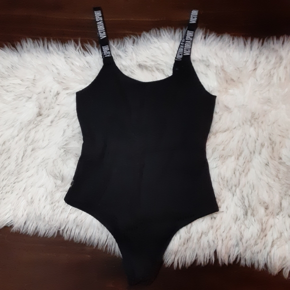 Victoria's Secret Tops - Victoria's Secret Black Ribbed Snap Crotch Bodysuit